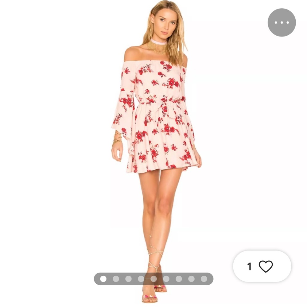 Floral Pink Dress with Red Accents